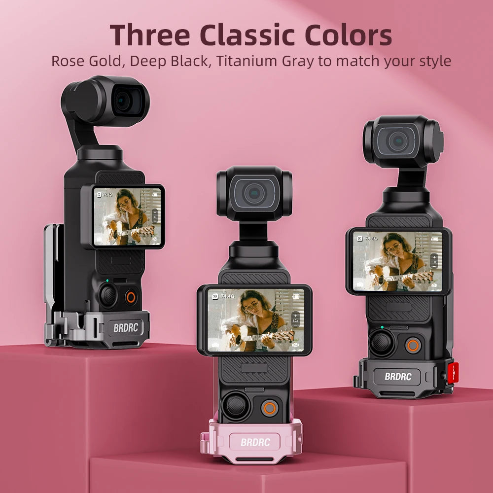 BRDRC Multi-Function Expansion Magnetic Mount for DJI Osmo Pocket 3,Aluminum Alloy Base,Pocket 3 Quick Release Accessories