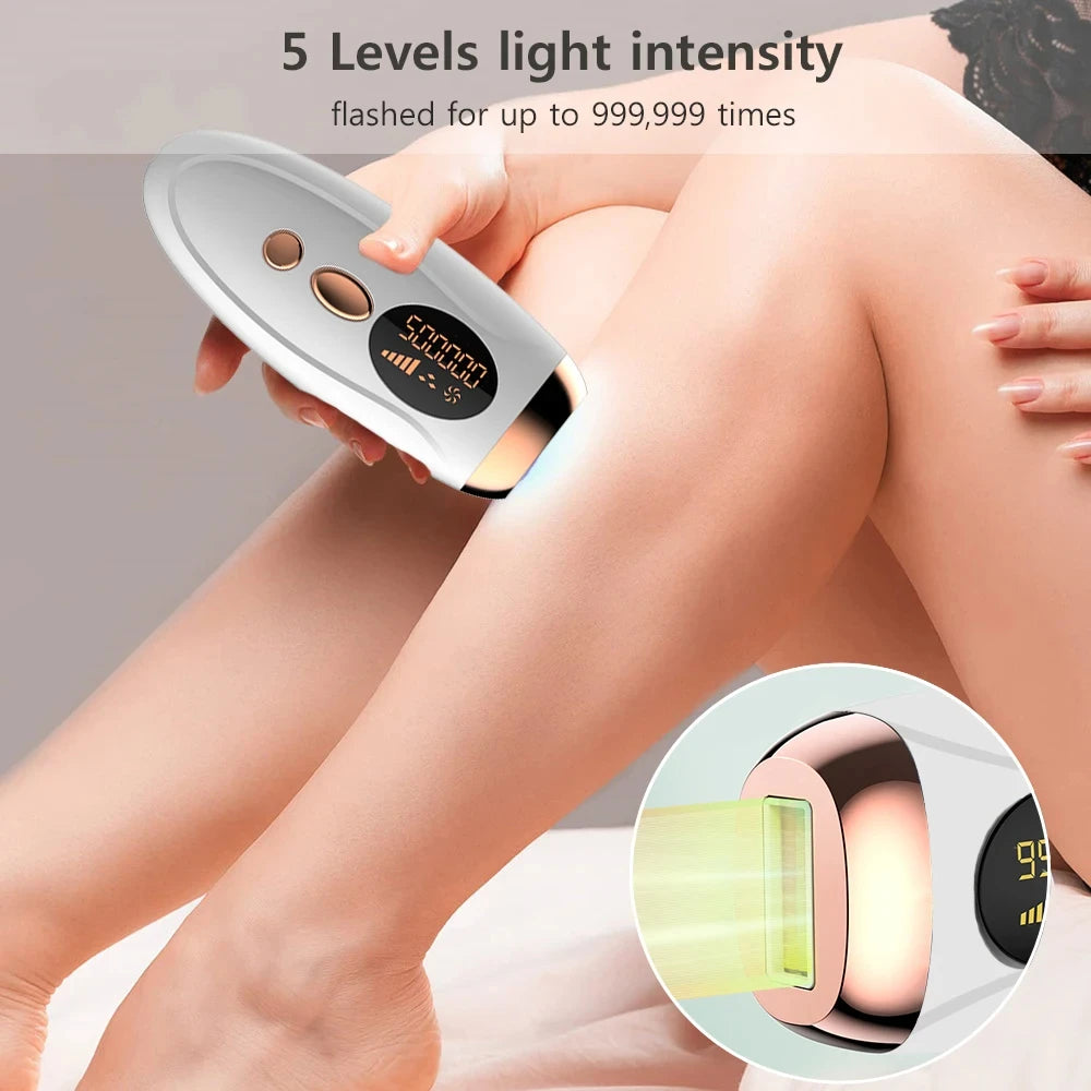 IPL Hair Removal Device 990,000 Flashes – Permanent & Painless | Face, Body & Bikini | 5 Levels | Home Use