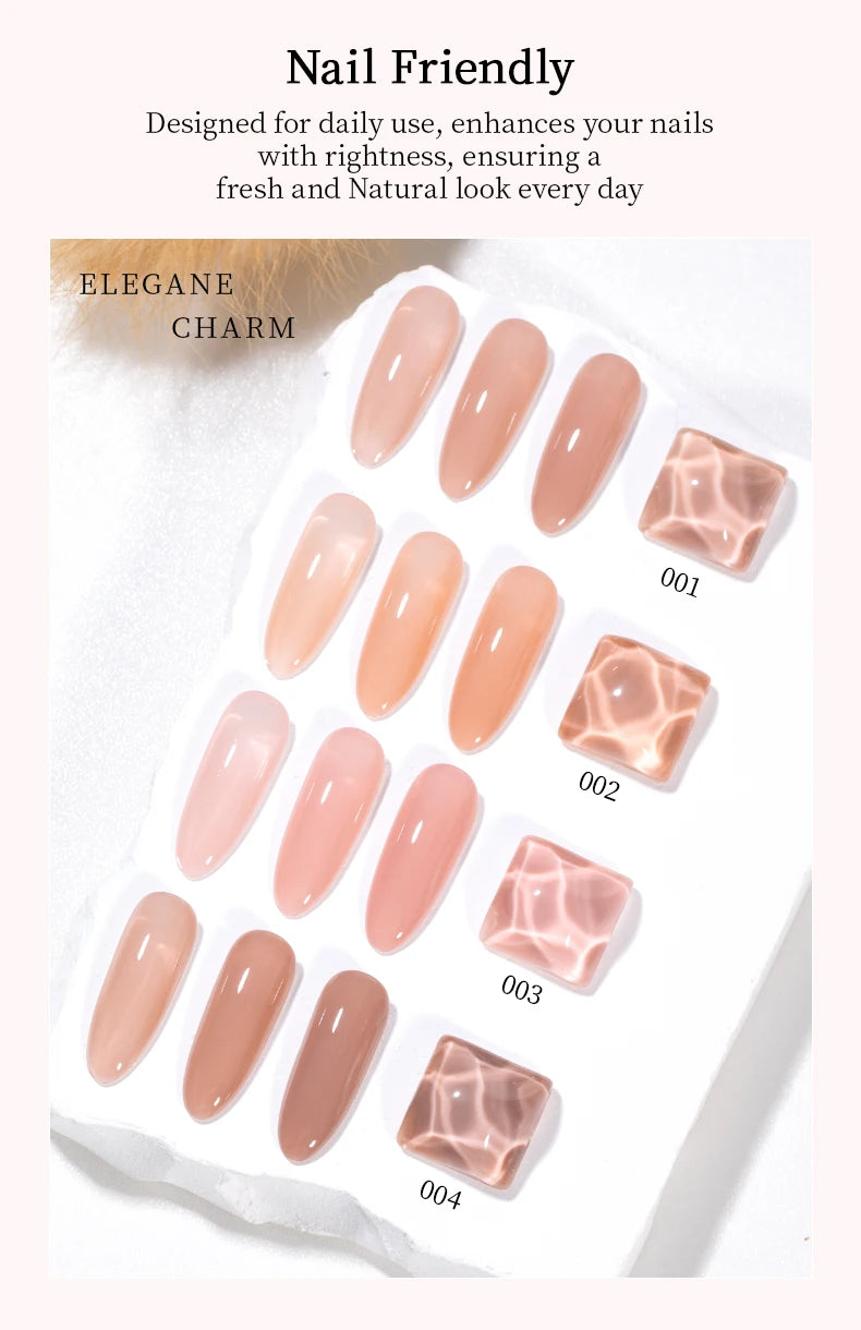 Nude Series Gel Nail Polish Soak Off UV LED Semi Permanent Jelly Nude Pink Gel Varnish Long Lasting Manicure Salon DIY Nail Art