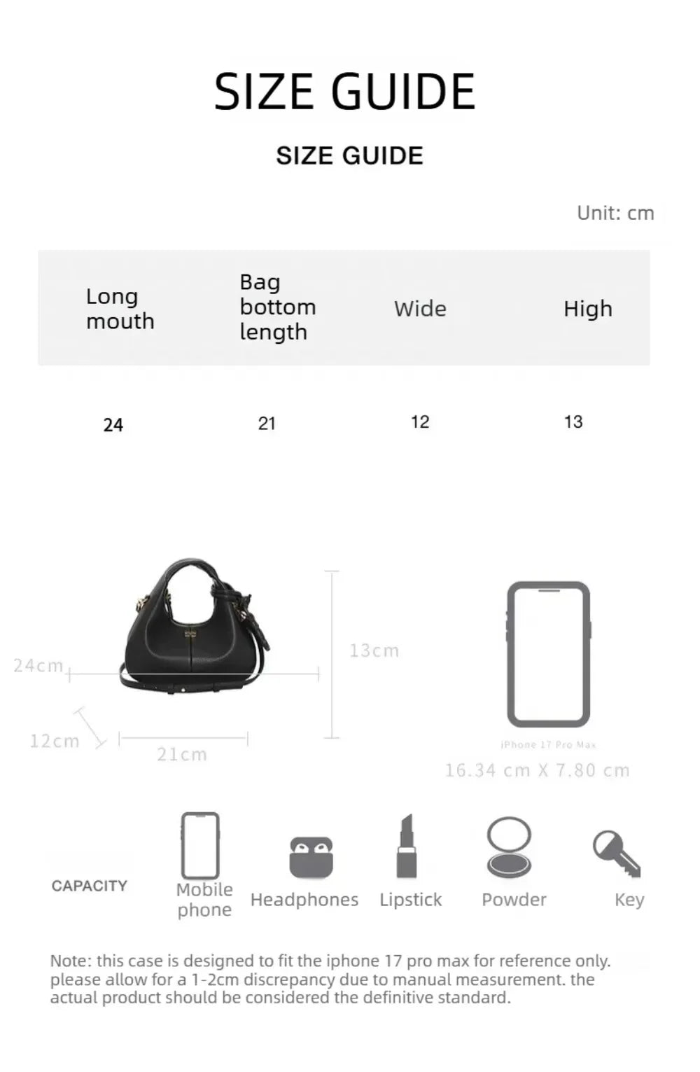 Luxury Mini Hobo Bag Women Vintage Leather Handbag Detachable Strap Commute Shoulder Purse Y2K Fashion Designer Crossbody Bag