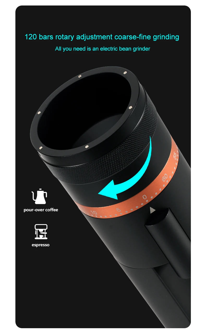 Electric Coffee Grinder 48MM Espresso Cone burr Stepless Fineness Adjustment Cold Brew Bean Grinder Black Sliver Gray
