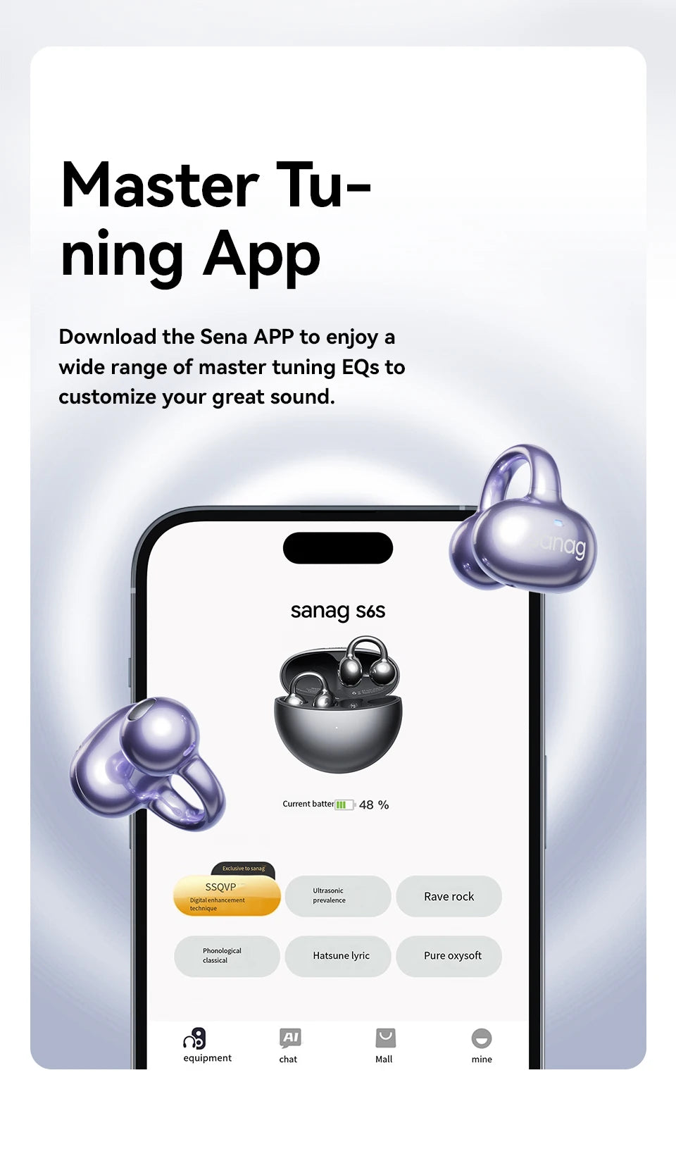 Sanag S6S Free Clip Open Ear Earphone Ear Clip 3D Stereo Sound Bluetooth 5.3 36H Playtime OWS Sport Headphones IPX4 Waterproof