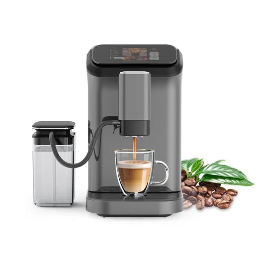 Mcilpoog WS-D5 Automatic Coffee Machine - Smart Wi-Fi , 12 Coffee Varieties, Touchscreen & Built-In Frother/1.5L Tank for Home