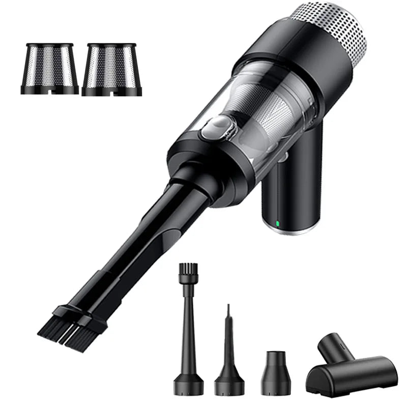 VYVYLABS 15000Pa Strong Suction Car Vacuum Cleaner with Led Lighting Rechargeable Wireless Cleaner Handheld Mini Car Cleaning