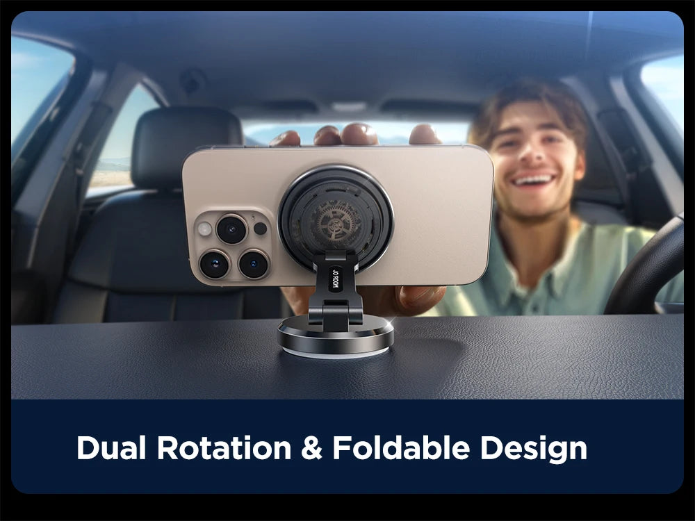 Joyroom Car Phone Holder Charger with Rotatable Charging Panel 15W Wireless Fast Charging Magnetic Phone Holder For iPhone 16-12