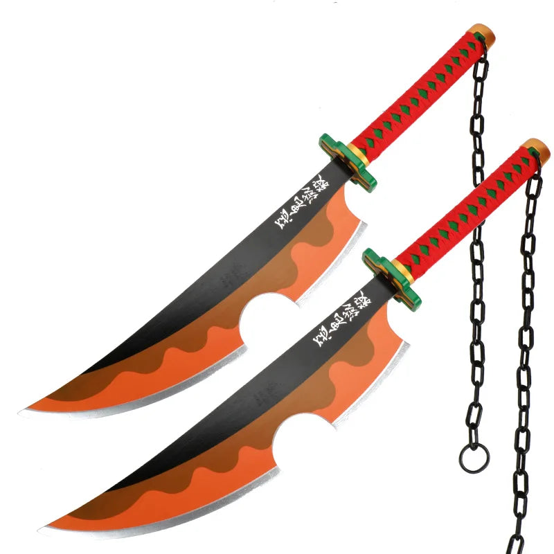 Anime Katana 104cm/41in Tanjiro Zenitsu Kyoujurou Samurai Swords Original Texture  Anime Katana  Cosplay Bamboo Wooden Toy Sword