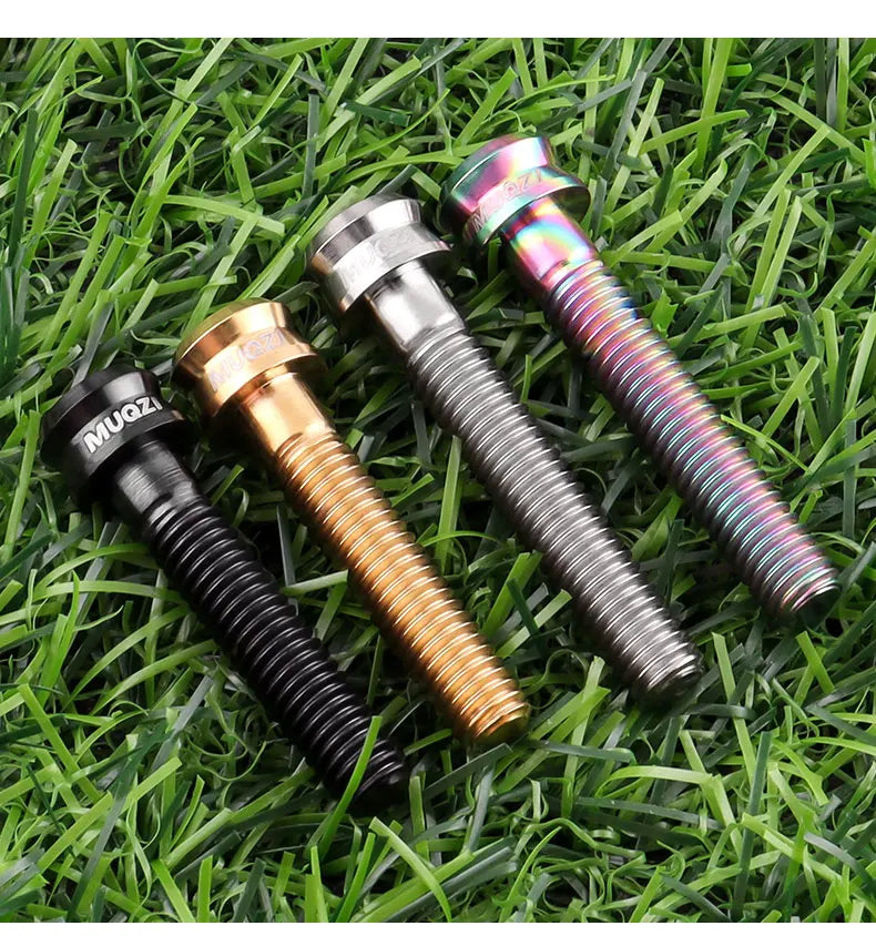 MUQZI Bike M6 Titanium Alloy Stem Top Cap Screw M6x35mm M6x30mm Super Light MTB Road Bicycle Headset Top Cap Bolt