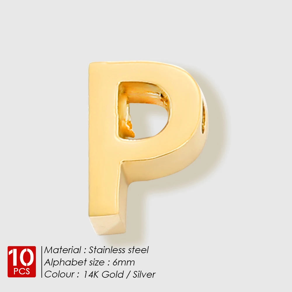 EManco 10PCS Minimalist Style Stainless Steel 26-Letter Pendant for Custom Name Jewelry Commute Social Casual Fashion Accessory