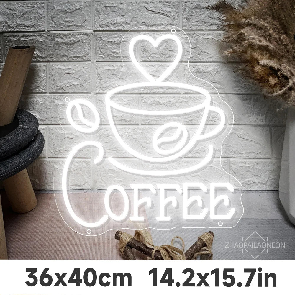 Coffee Neon Led Sign Restaurant Cafe Neon lights USB Coffee Shop Tea Room Decor For Pantry Coffee Cafe Bar Decoration Neon Signs
