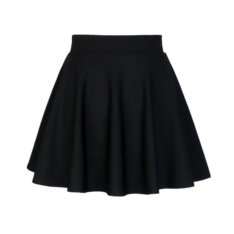 Black Skirts Woman Fashion 2024 Summer Elastic High Waist A-Line Knit Mini Short Red Umbrella Skirt Summer Women's Clothing