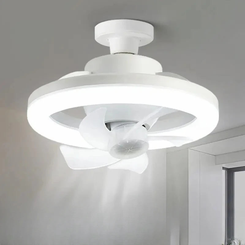 LED Ceiling Fan with E27 Screw and Remote Control, Oscillating Ceiling Fan with Adjustable Speed, Quiet for Bedrooms (124)