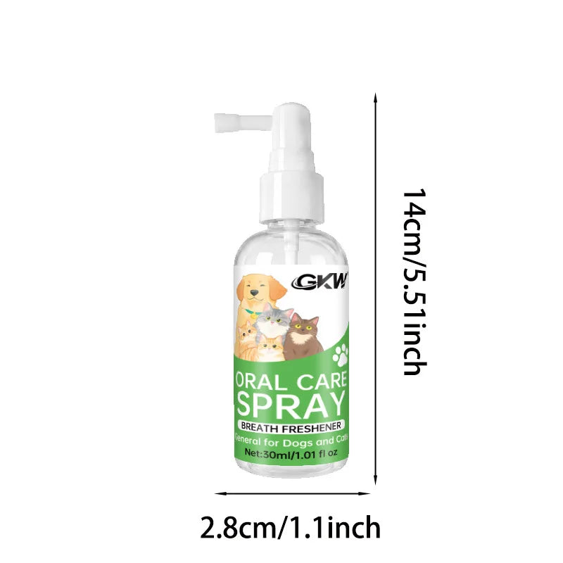 Pet Dental Spray, No Brushing Needed, Cleans Teeth, Freshens Breath, for Cats & Dogs All Breeds, Safe Formula, Daily Dental Care