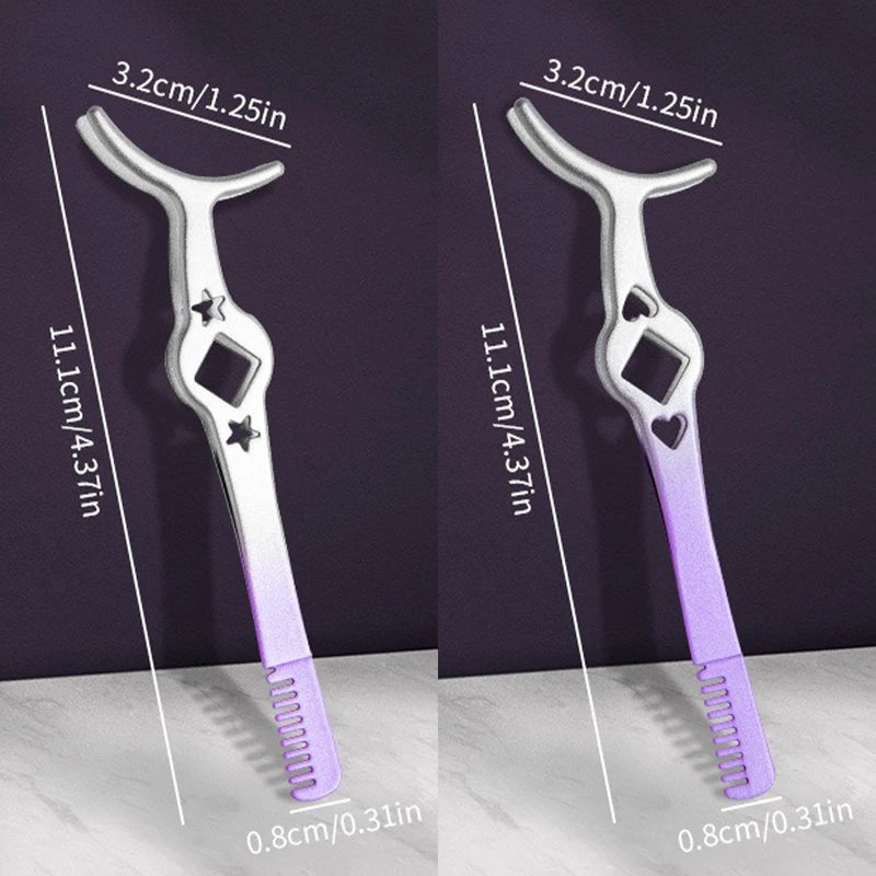 Color Eyelash Comb Tweezers Carbon Steel Professional Pincet Lashes Extension Tweezers False Eyelashes Applicator Makeup Tools