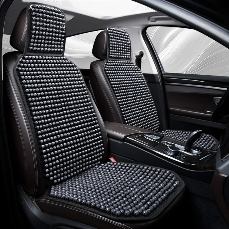 Cool Wooden Bead Car Seat Cushion Is Universal, Physical Cooling, Refreshing and Breathable, Non-Slip Base Cloth, Clothing Seat, 5 Colors Are Available