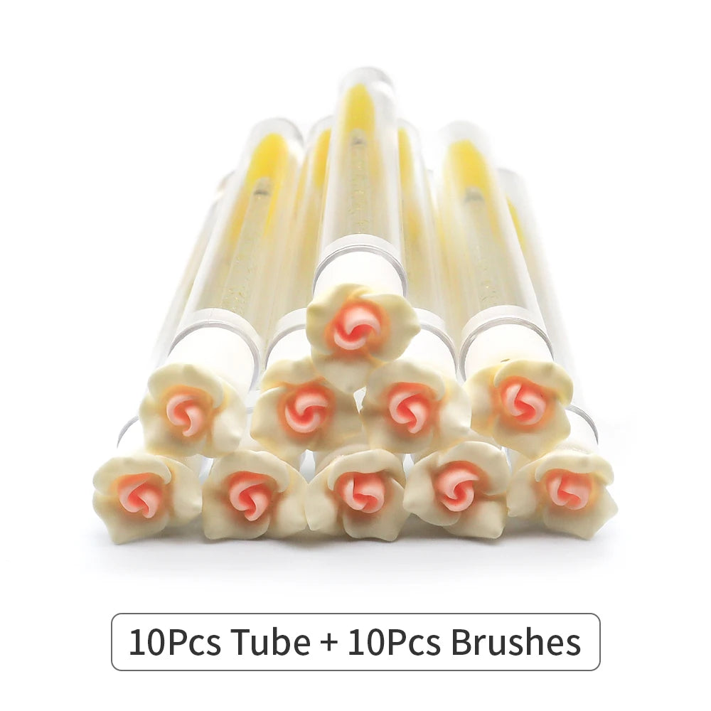10/50Pcs Flower Eyelash Brush Tube Disposable Mascara Wands Tube Reusable Lash Spoolies Brush Dust-proof Cleaner Storage Tubes