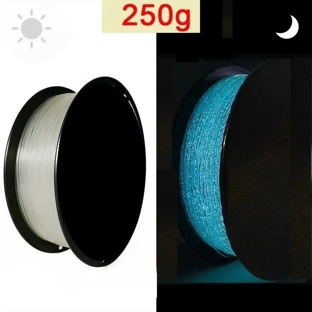 3D Printer Filament Glow In The Dark PLA 1.75mm 1kg 250g Luminous Filament PLA Blue Green Plastic Material Clear For FDM Printer
