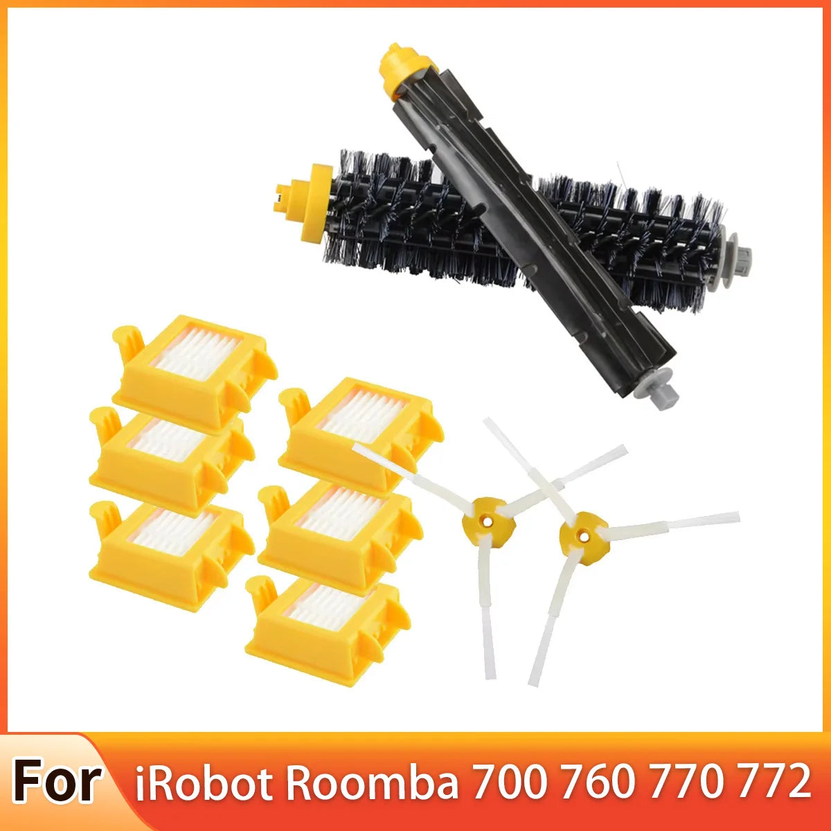HEPA Filter +Side Brush + Bristle Brush for iRobot Roomba 700 760 770 772 774 775 776 780 782 785 786 790 Accessories Brush