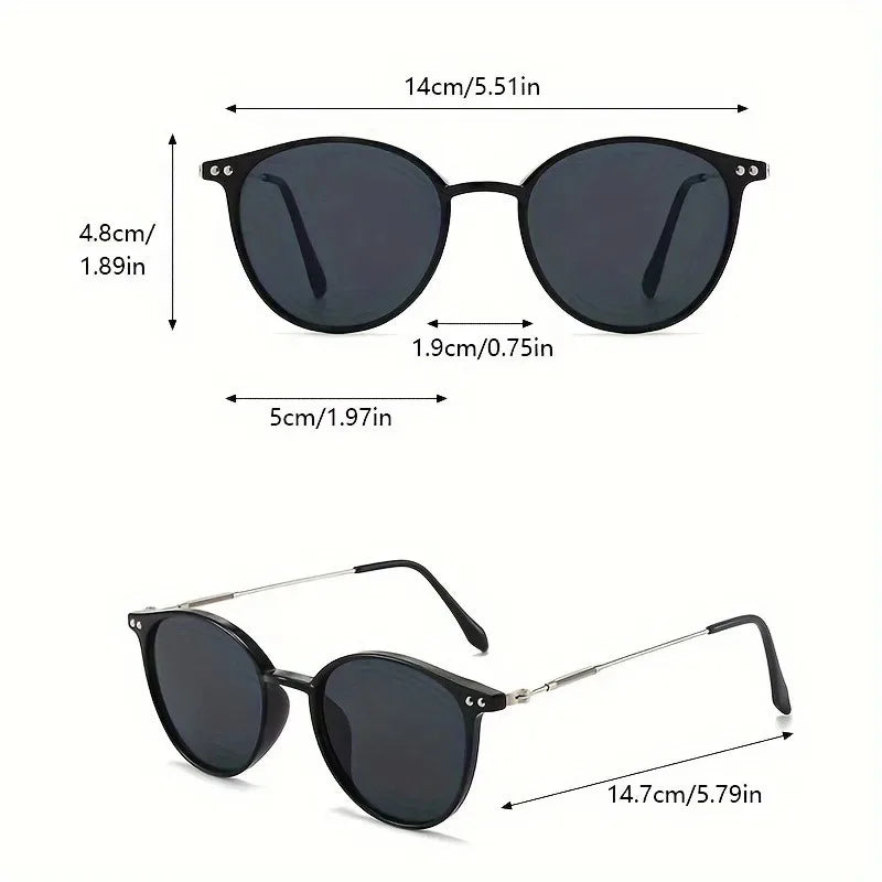2 Pairs Set Small round Sunglasses Cute Skinny Cat Eye Vintage Narrow Cateye Unisex Eyewear for Women And Men