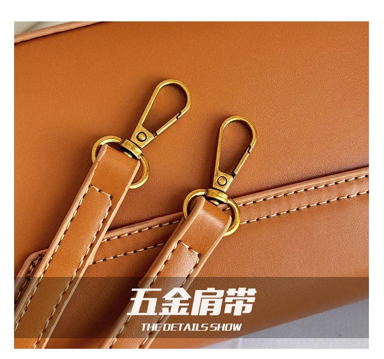 High-end Crossbody Handbag Leather Tote Bags Trendy Design Commuter Popular Classic Elegant Fashionable Bag with avian button