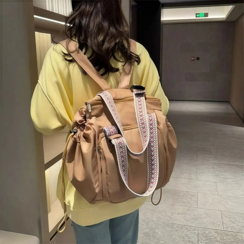 Multifunctional Travel Storage Bag Cradle Design Lightweight Women's Backpack Large Capacity Oxford Cloth Tote Bag