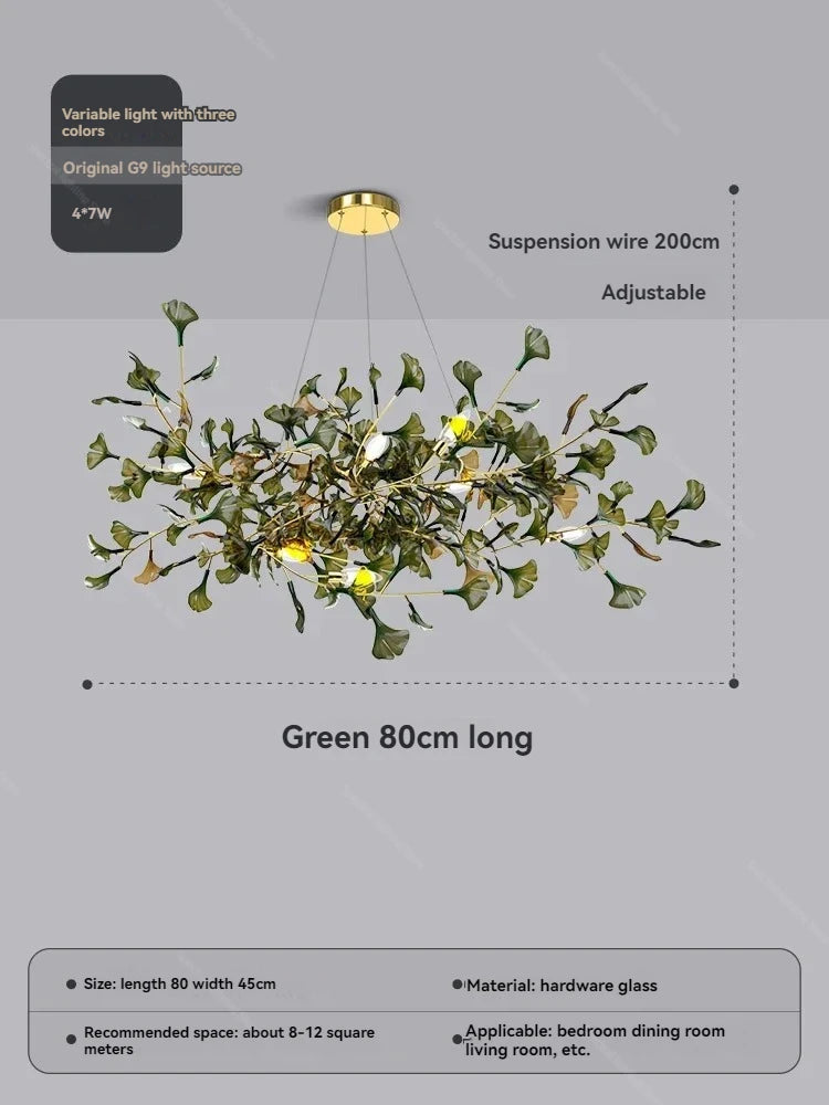 Living Room Chandelier Modern Minimalist and Magnificent Light Luxury Creative Ginkgo Leaf Designer Duplex Building Villa