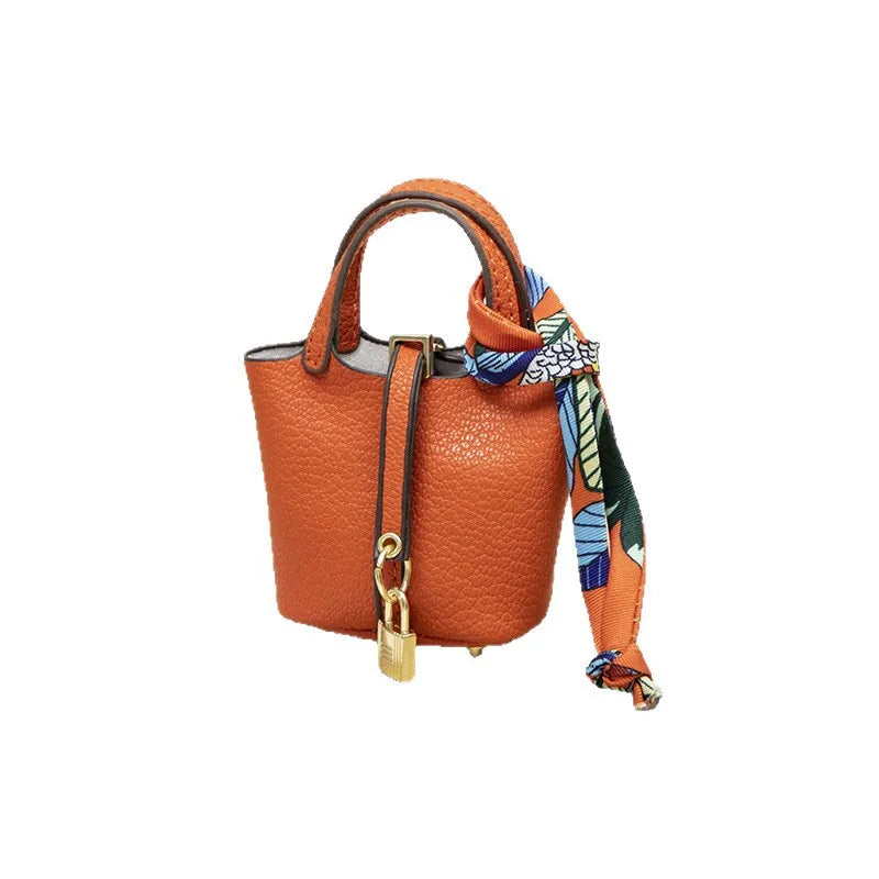 New Mini House Small Bag Leather Handheld Portable Hand Rope Bluetooth Earphone Bag Zero Wallet Multi Functional Small Bag