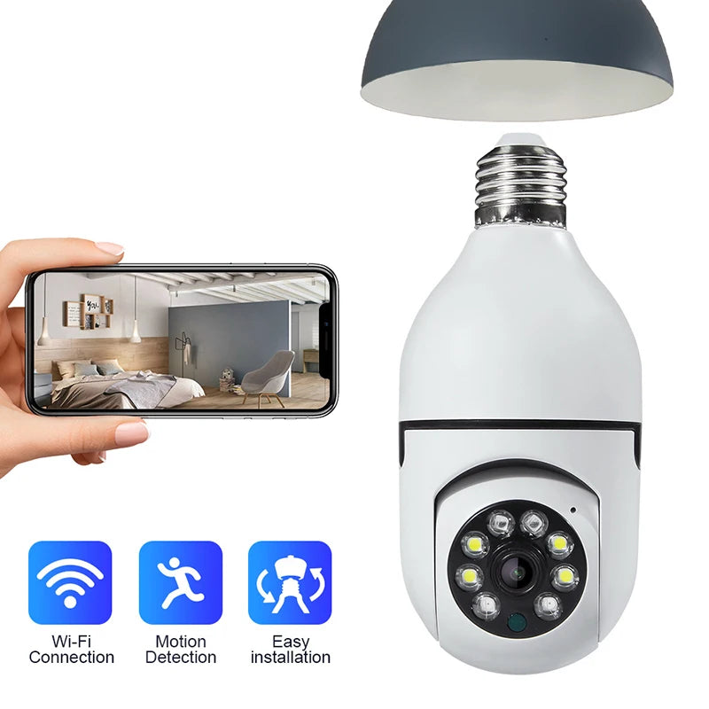Bulb E27 Surveillance Camera Full Color Night Vision Automatic Human Tracking Zoom Indoor Security Monitor Wifi Miini IP Camera