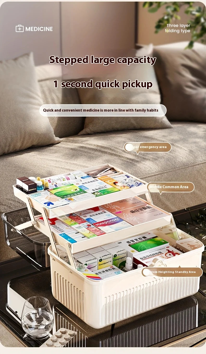 Smart Flip-Top Medicine Box - Visual Window Multi-Layer Pill Organizer with Handle