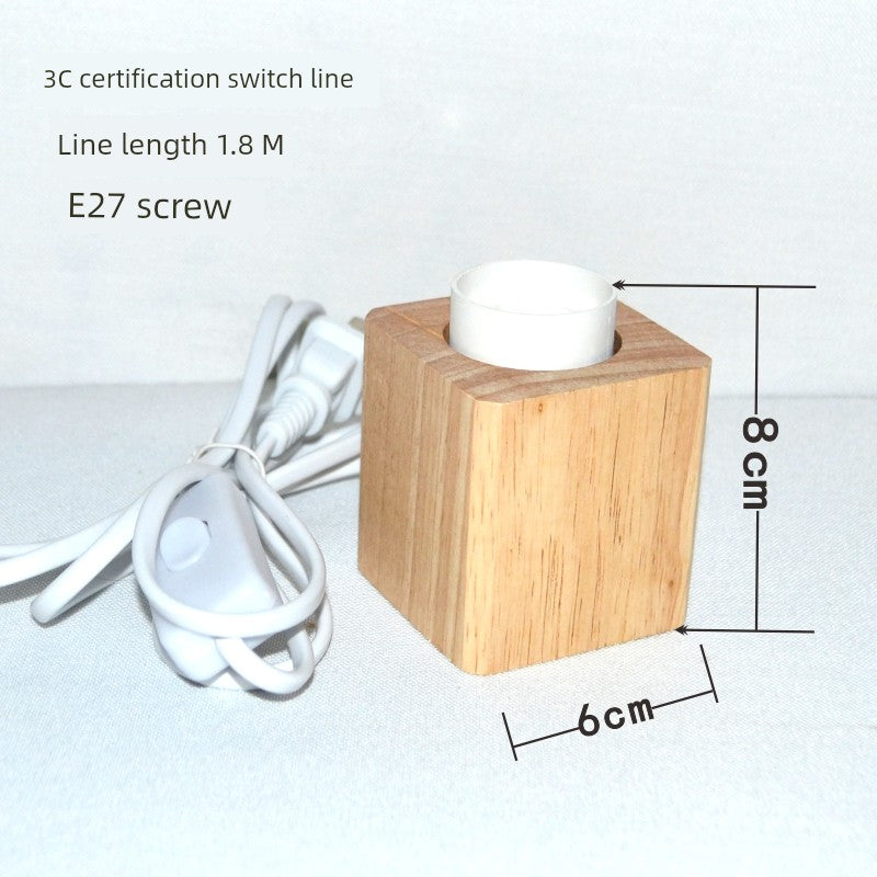Wooden Solid Wood Oak Chassis DIY Lamp Holder Base Lamp Post Log round and Square Creative Lamp Lighting Accessories