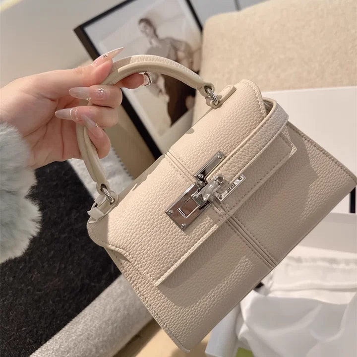 Luxury Elise Mini Square Crossbody Bag: Black Vegan Leather Designer Handbag - High-End Shoulder Purse for Women
