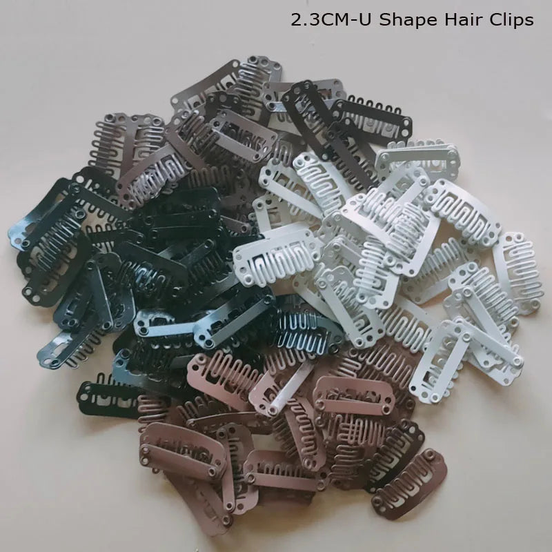 30pcs 2.3cm-3.6cm Hair Extension Clips Wig Clips For Human Hair Bangs Snap Hair Clips For Extensions Metal Comb For Closure