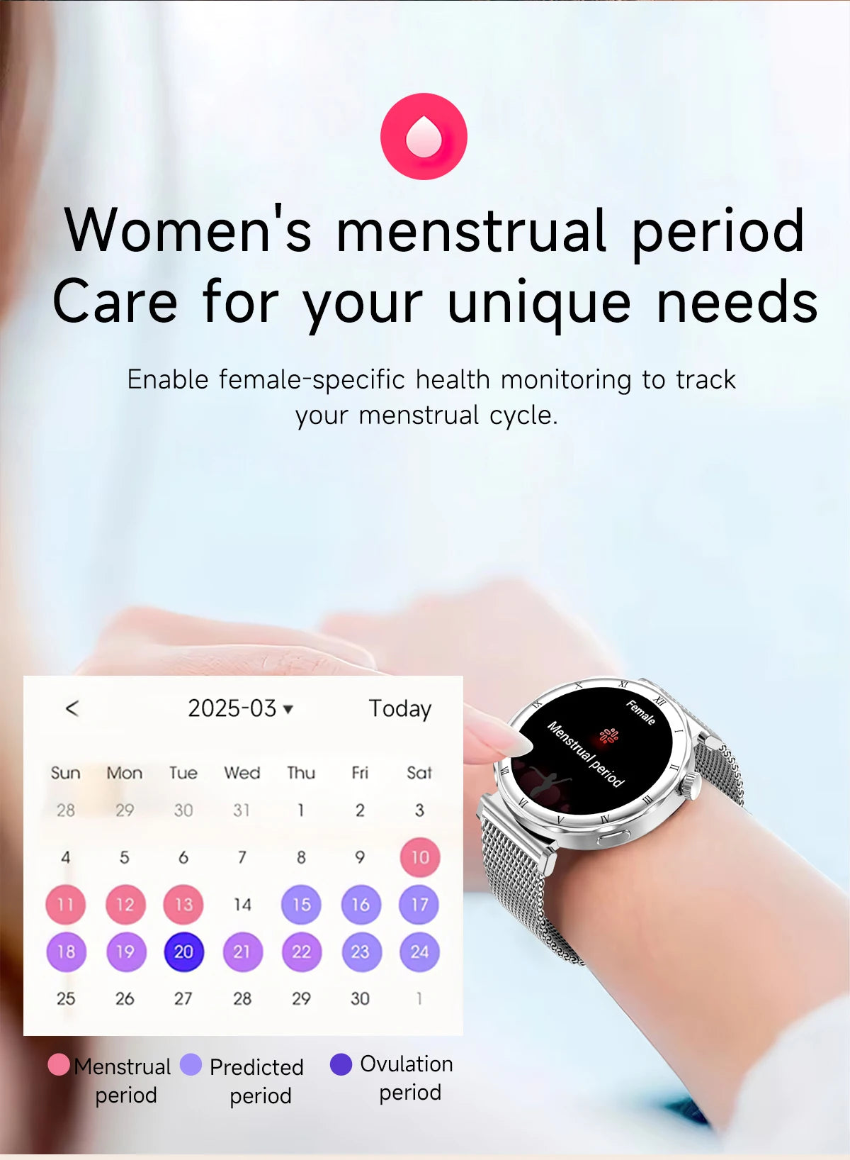 LIGE 1.19"Ultra-Slim AMOLED HD Display Fitness Tracker Smartwatch Bluetooth Call Heart Rate Monitor Waterproof Smart Watch Women