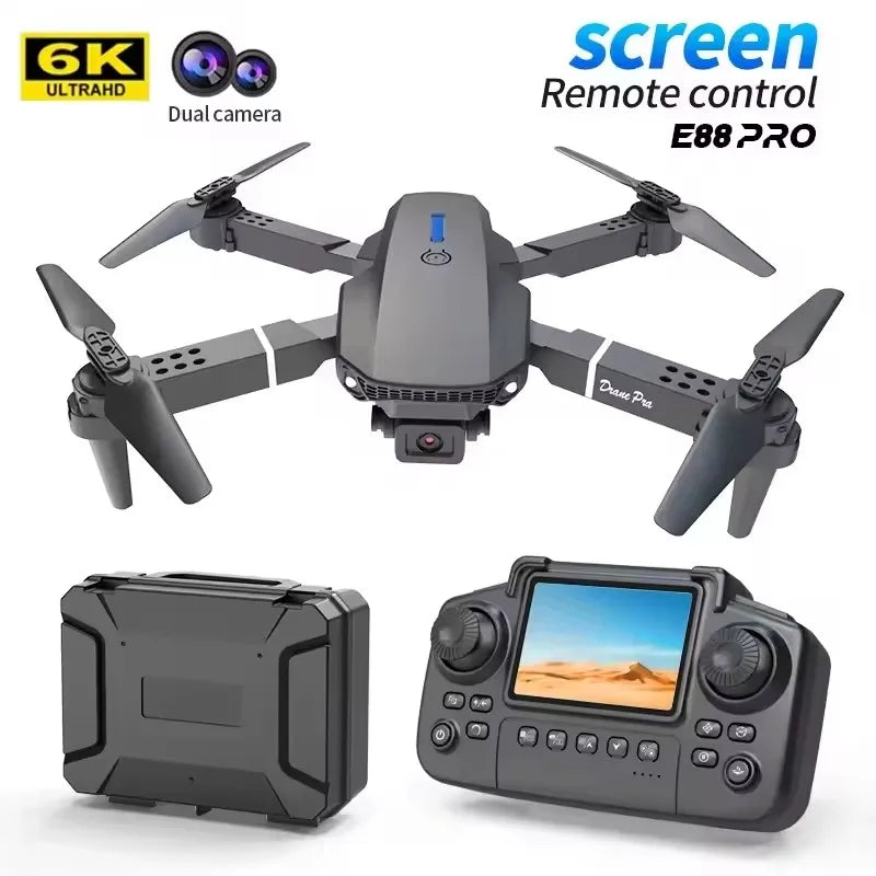 E88 Air Screen Control Drone Professional Wide RC Dron HD 4K Camera Foldable Helicopter Aircraft Quadcopter Drone Kid Gift Toys