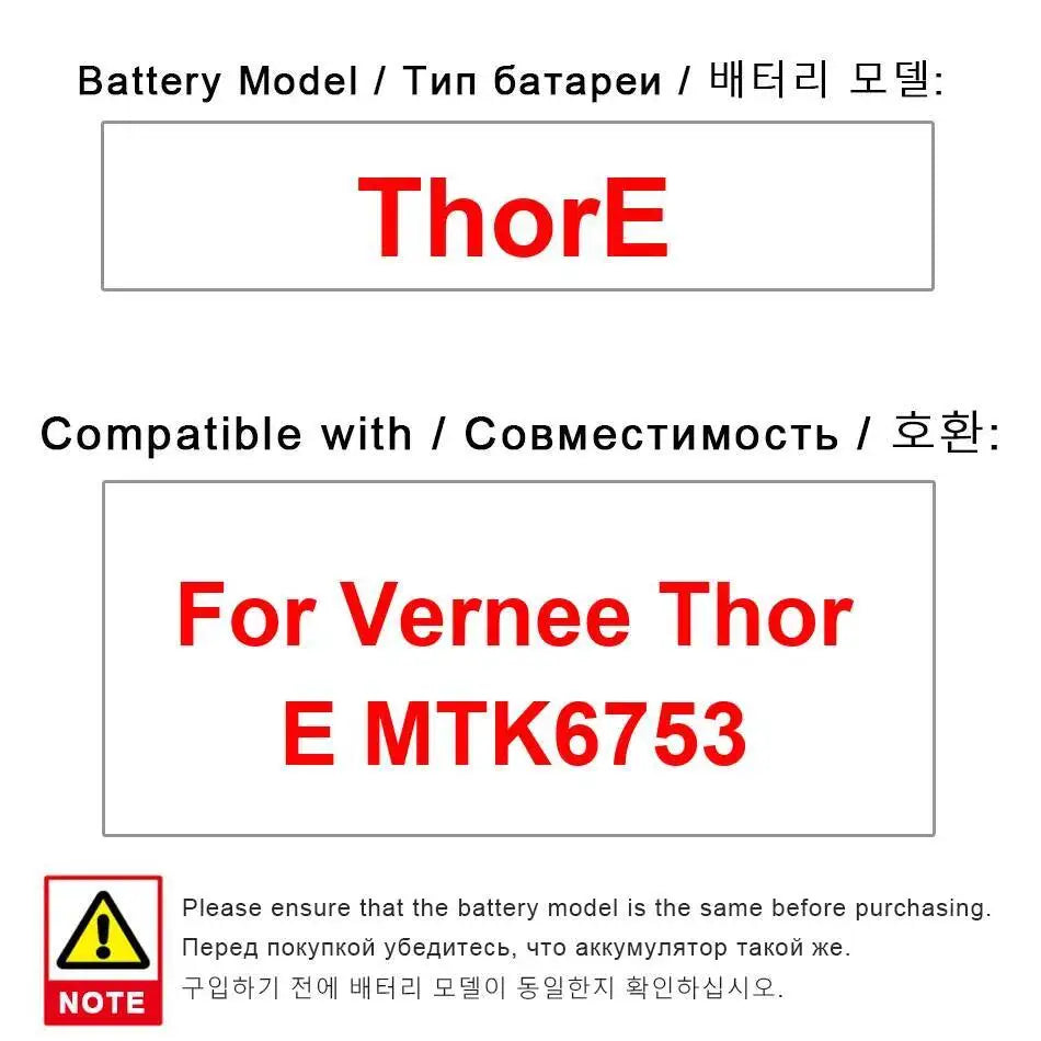 Thore 5020Mah Mobile Phone Battery Reliable Replacement Safe For Vernee Thor E MTK6753