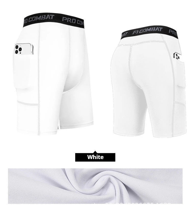 Sports Fitness Pants Men's Running Sports Tight Elastic Quick-drying Pocket Pants Basketball Training Outdoor Trousers Y2k Tiki