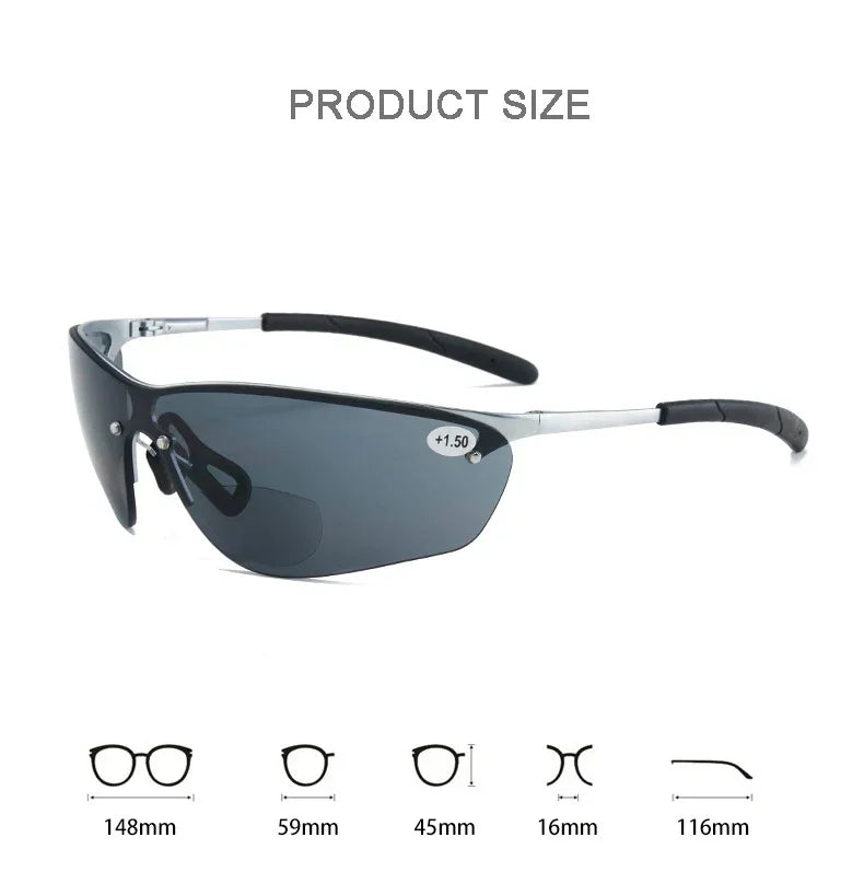 Near Far Dual-use Presbyopia Glasses Anti Slip Ultra Light Reading Eyeglasses Multifocal Eye Protection Far Sight Goggle To +3.0