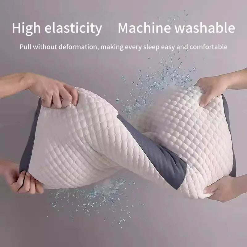 Knitted Cotton Pillow Core Ergonomic Cervical Support Sleep Aid Pillow For Adults Household Dormitory Students