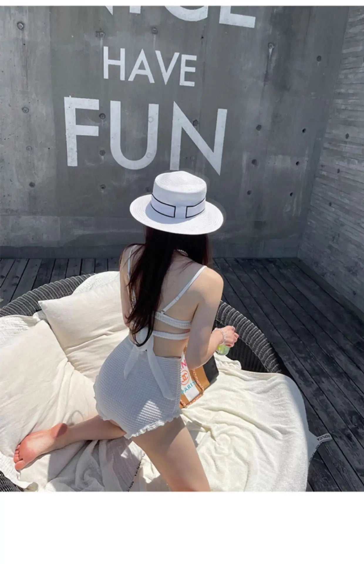 Women's Long Sleeve Conservative Swimsuit Sexy Slim High Waist Tummy Control Fashion Textured Waffle Bathing Suit New Arrival