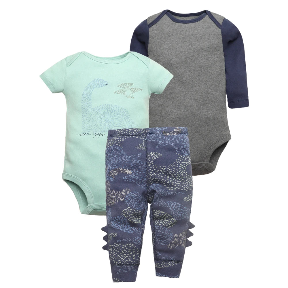 2026 Baby Boys Girls Clothes Set 100% Cotton Baby Bodysuits Baby Pants Summer Cartton Newborn Baby Clothes Infant Bebe Clothing