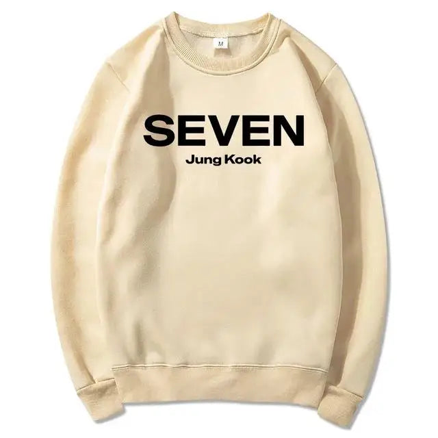Letter Print JungKook Seven Hoodie Women/Men Harajuku Aesthetic Hoodies Unisex Autumn Winter Pullovers Dropshipping Sweatshirts