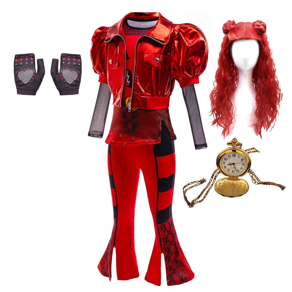 Descendant Costume Play 2026 Teen Fantasy Comedy Film The Rising of Red Cosplay Kylie Cool Outfit Halloween Dress up for Girls