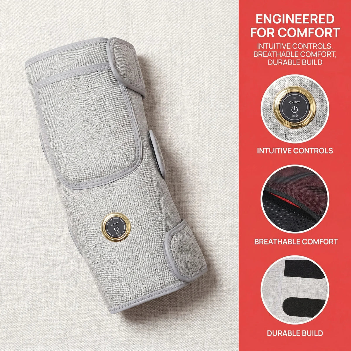 Red Light Heated Elbow Massager Brace-3 Gear Timer Vibration Relieves Muscle Relaxation Elbow for Fitness Fans Seniors