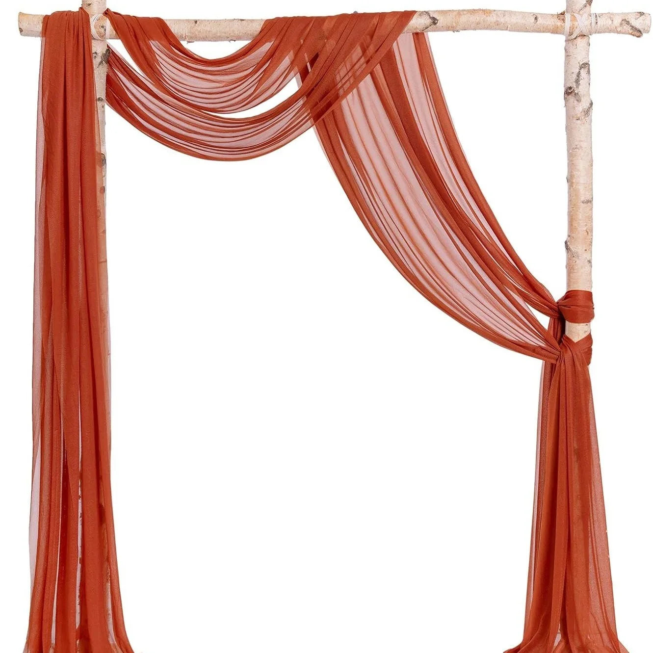 Beautiful Chiffon Drapes Arched Door Chiffon Curtains Wedding Decor Fabric Outdoor Decoration Hanging Curtains Wedding Lawn