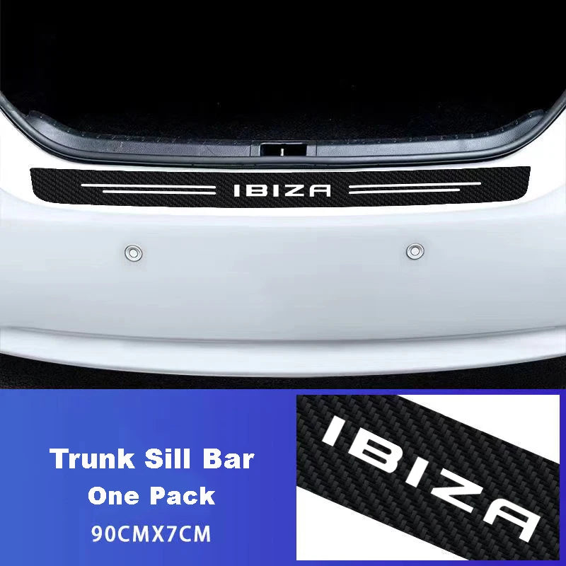 Carbon Fiber Car Door Threshold Sill Protector Trunk Stickers For Seat IBIZA Car Accessories