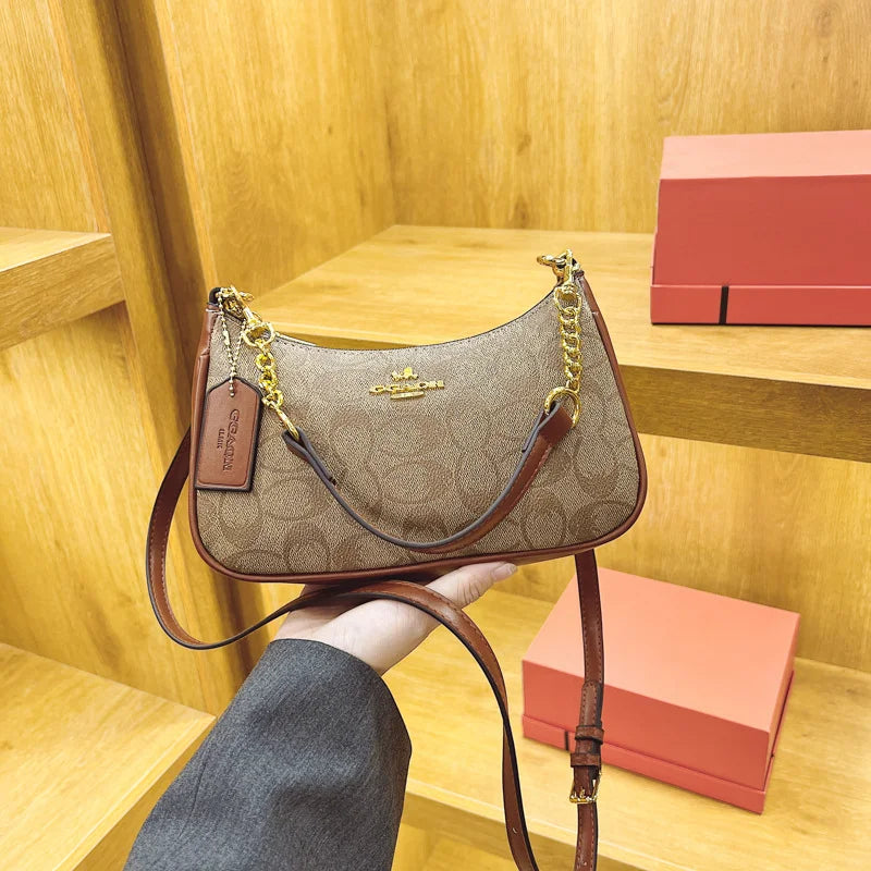 High-End Women's Underarm Shoulder Bag Classic Vintage Ladies Crossbody Handbag Elegant Designer Leather Messenger Bag For Women