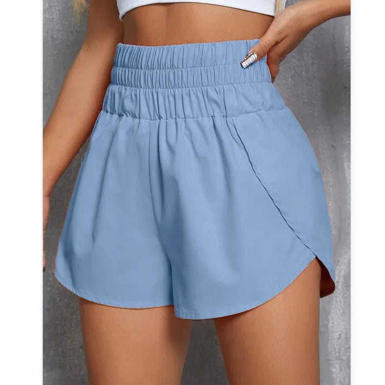 High Waisted Running Yoga Shorts for Women Quick Dry Light weight Liner High Split Athletic Gym Workout Shorts