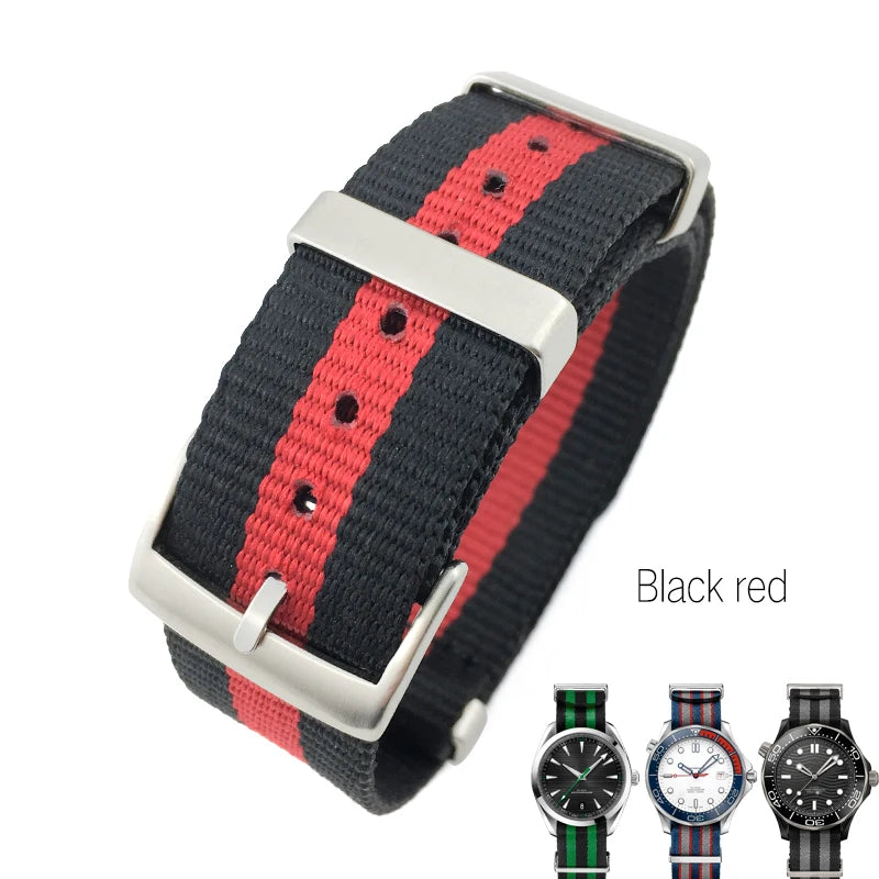 19mm 20mm 21mm 22mm Nylon Canvas Watchband Fit for Omega Seamaster 300 007 AQUA TERRA 150 Seiko Tissot Rolex Watch Strap
