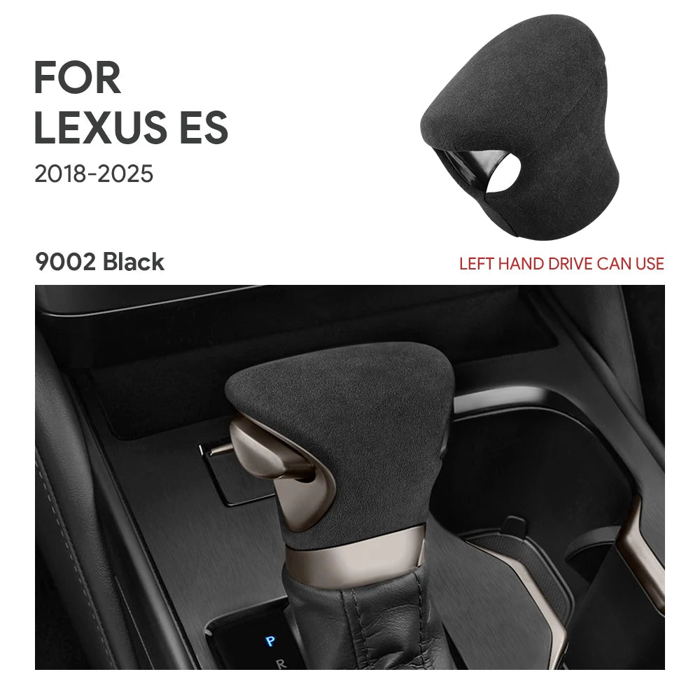 Top Suede Car Gear Knob Cover LHD RHD For Lexus ES ES200 ES250 ES300h ES350 2018-2023 2024 2025 for UX 2019-25 for LX 2022-25