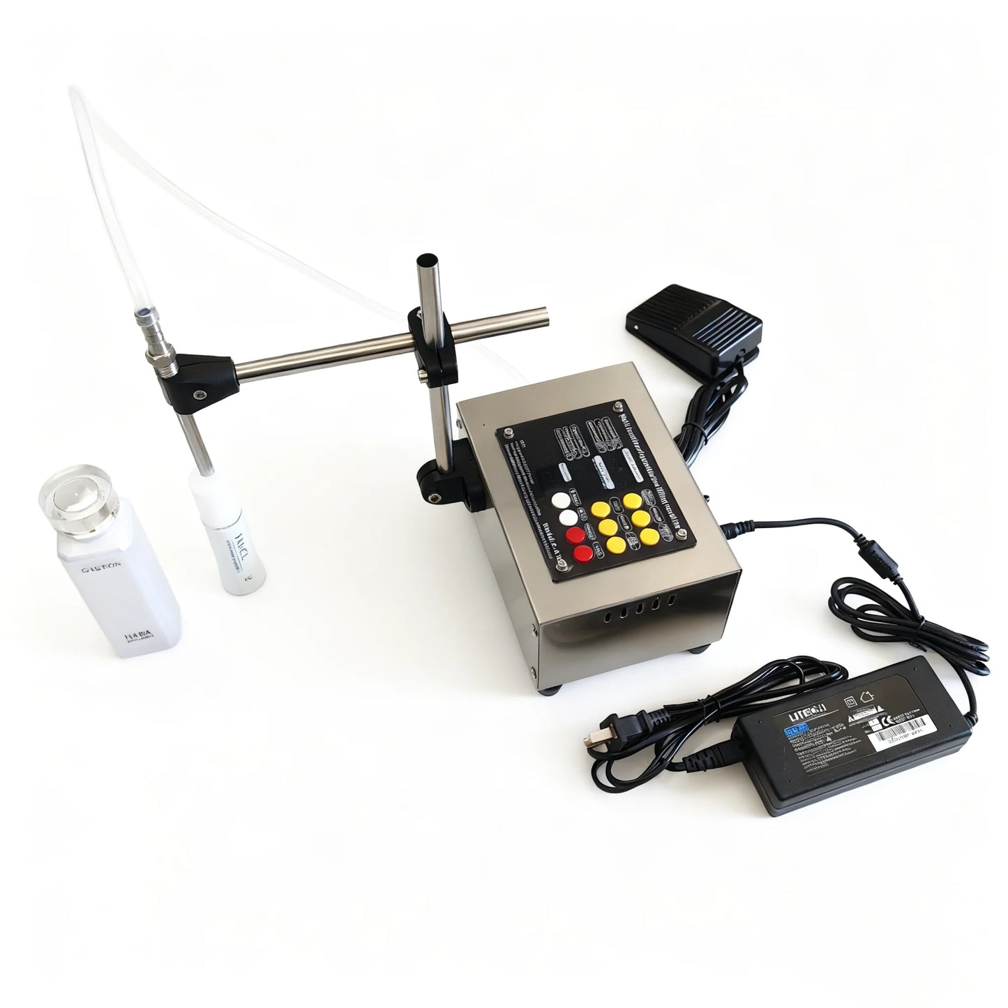 5000ml Filling Machine Diaphragm Pump Liquid Water Filler Foot Pedal Switch Juice Sauce Milk Fill Automatic Small Quantitative