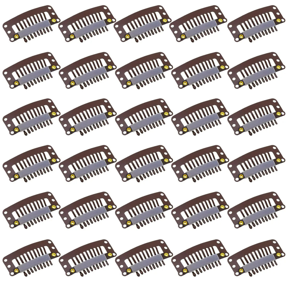 10-100Pcs 9-teeth Beige/Brown/Black Hair Extension Clips Hair Extension Wigs Snap Clips Comb Small Snap Wig Accessories Clips